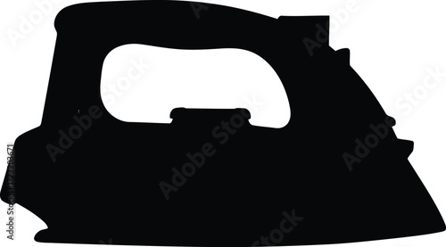 Silhouette of a vintage iron for laundry home care appliances vector