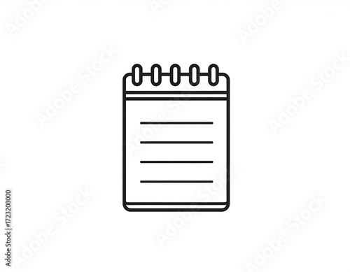 Simple black line drawing of a notepad