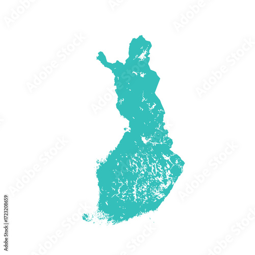 Map of Finland, sign silhouette. World Map Globe. Vector Illustration isolated on white background. Europe continent.