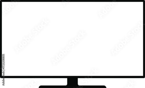 Modern flat screen tv display technology media entertainment vector