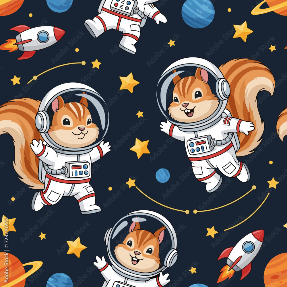 Space Squirrels in a Kid-Style