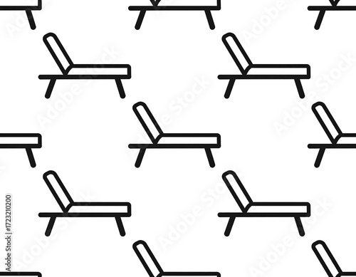 Simple black line sunbed pattern on white background