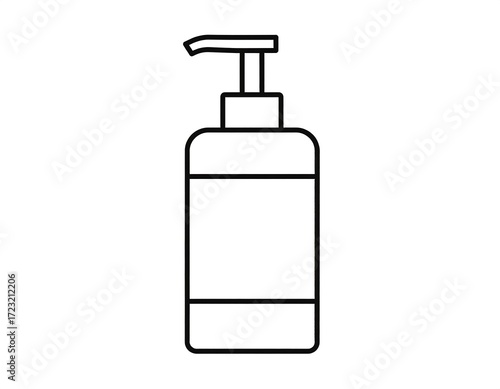 Simple black outline of a pump bottle