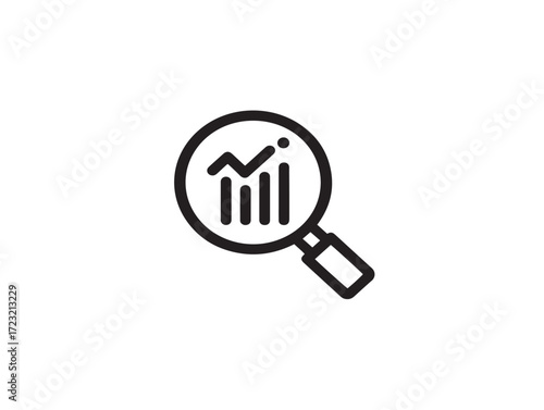 Stylish Market Research Icon with Contemporary Minimalist Design