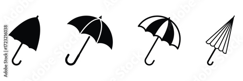 Umbrella icon. Umbrella icon isolated on white background. Vector illustration of umbrella icon. 