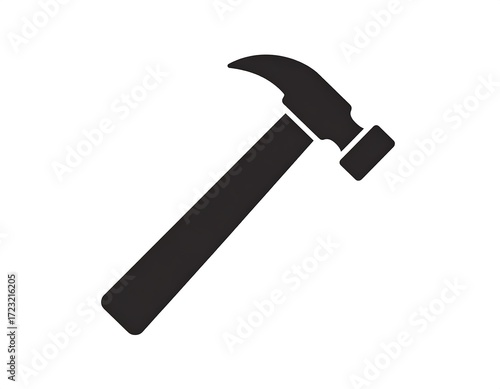 Simple black silhouette of a hammer