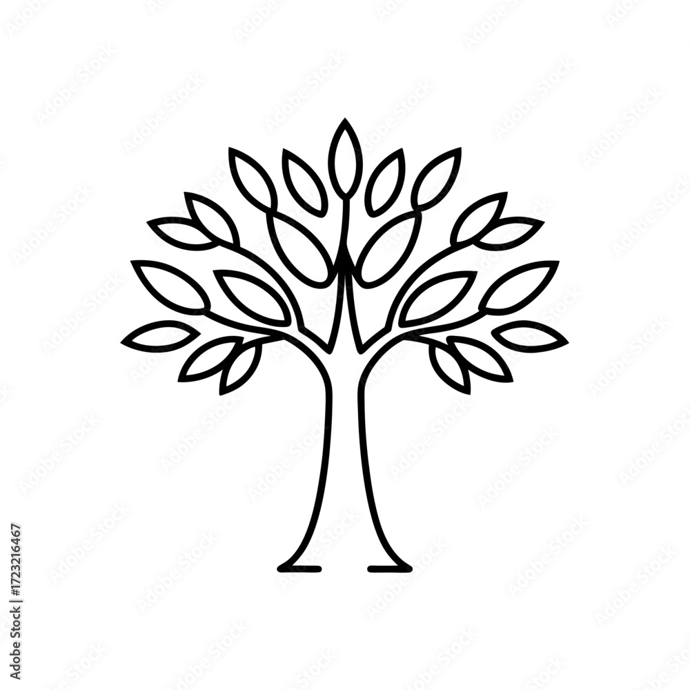 Fototapeta premium olive tree icon simple outline style