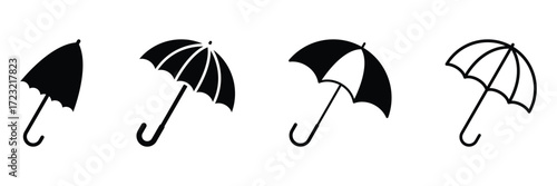 Umbrella icon set. Vector illustration of umbrella icon. Umbrella symbol collection. Umbrella icon. EPS 10.