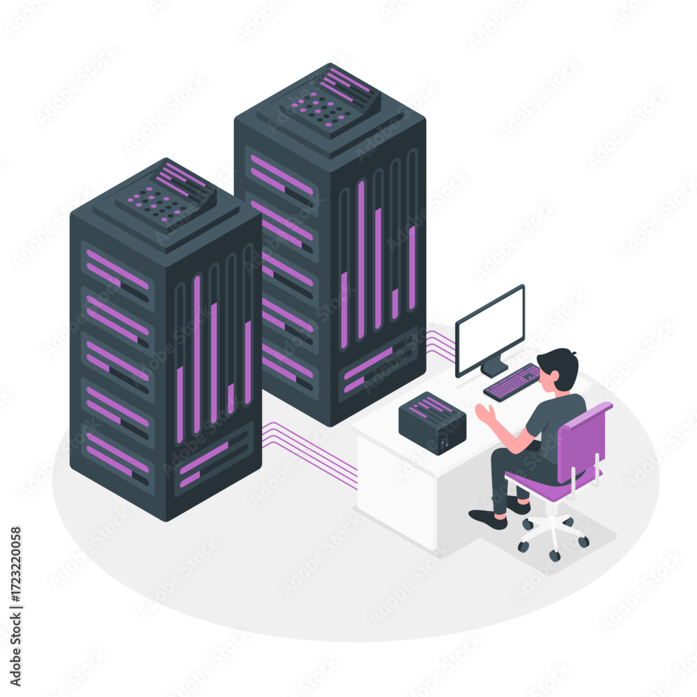 Fototapeta premium Server Isometric Illustrations 