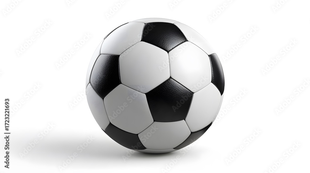 Fototapeta premium Classic black and white soccer ball on a white background