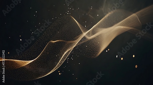 Glowing golden light wave sparkles captured on DSLR, 85mm lens, close focus highlighting festive radiance