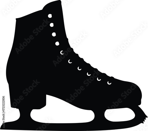 Elegant figure skate silhouette icon vector sport equipment vector