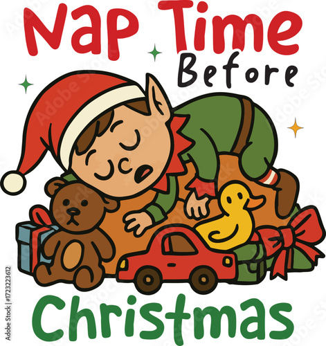 Nap Time Before Christmas - Funny Merry Christmas Tshirt Vector, sarcastic Xmas Sublimation, Xmas Kawaii Illustration, holiday festive Art, christmas sarcasm Quote Shirt
