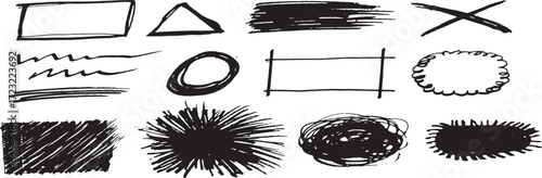 Hand-Drawn Shapes & Textures: Design Elements Collection