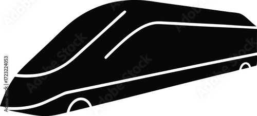 futuristic intercity train design line art illustration on transparent