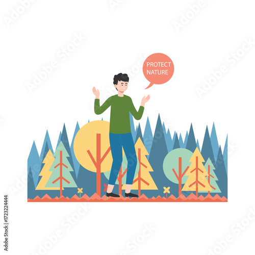 Save Nature Vector Illustration Which can easily edit or modify