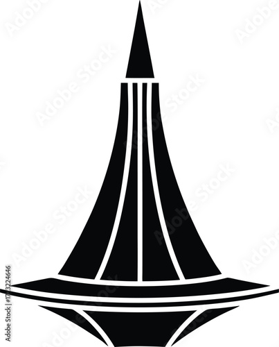 futuristic rotating skyscraper design line art illustration on transparent