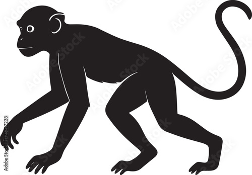  Climbing Monkey Silhouette Vector Illustration