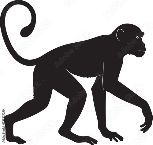  Climbing Monkey Silhouette Vector Illustration