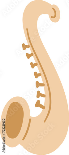 A simplified illustration of a tan saxophone