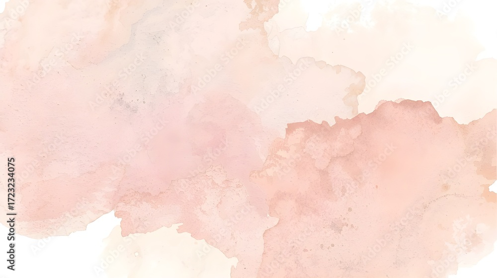 Fototapeta premium Soft watercolor background with delicate peach and cream abstract brushstrokes