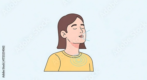 Woman breathing deeply.