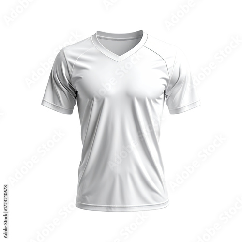 Blank white athletic v-neck shirt