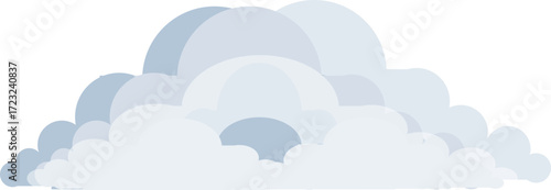 Fluffy Blue Clouds Vector Illustration Calm Sky Design 
