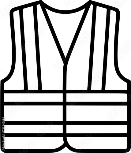 Buy safety vest icon vector illustration for construction work and outdoor activities gear apparel
