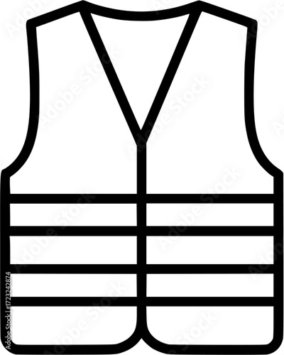 Buy safety vest icon vector illustration for construction work and outdoor activities gear apparel
