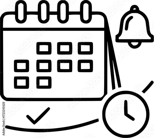 Calendar appointment schedule event date time reminder icon vector illustration graphic design
