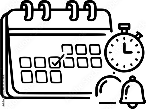 Calendar appointment schedule event date time reminder icon vector illustration graphic design
