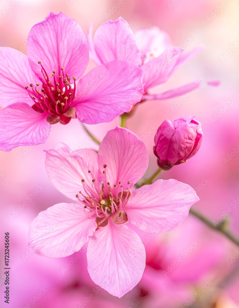 Obraz premium Close-up of delicate pink blossoms