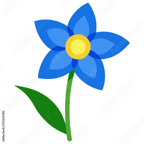  narcissus blue flower on white background
