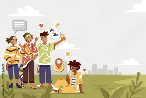 Vibrant Flat Design for Gen Z Content Composition