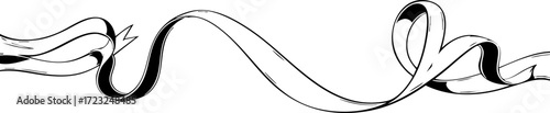 Elegant flowing ribbon banner design element adds decorative flair to any announcement or celebration graphic project