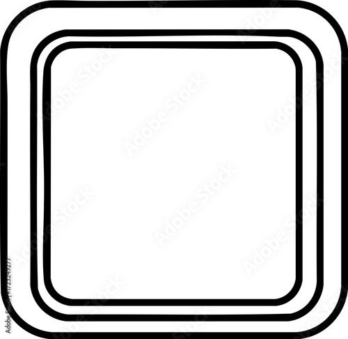 Modern minimalist square icon with concentric rounded borders creating a clean, professional, and versatile graphic element for digital interfaces and branding