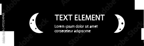Celestial moon phases graphic banner with placeholder text for cosmic or nocturnal themes
