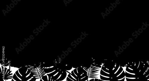 Embrace lush tropical vibes with this modern silhouette of vibrant jungle foliage perfect for creating fresh, natural designs.