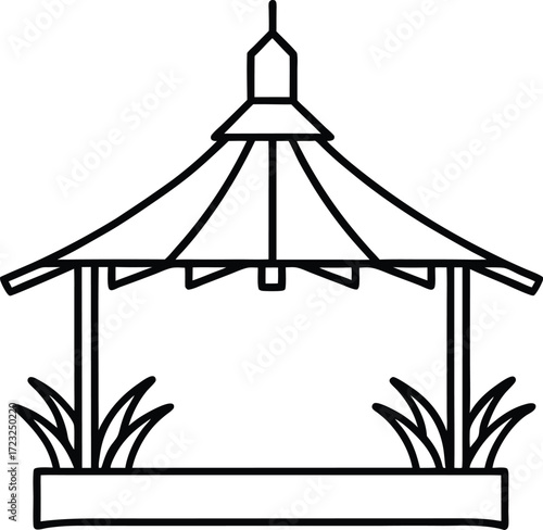rooftop botanical glasshouse illustration on transparent