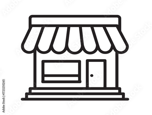 Minimalist online shopping icon crafted in elegant vector line art