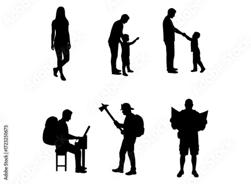 Silhouette People Family, Travel, Work, and More
