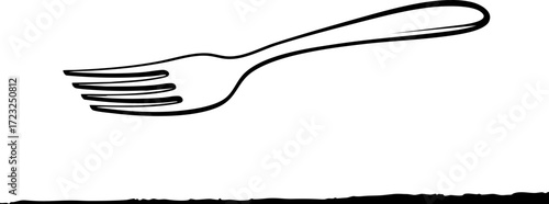 Elegant hand drawn fork illustration ready for culinary concept design and food service branding.