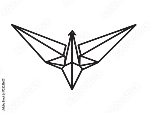 Origami icon designed with clean and stylish vector line minimalism