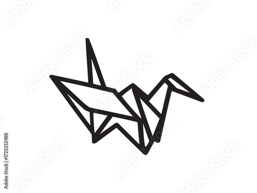 Creative origami artwork icon in sophisticated minimal vector style