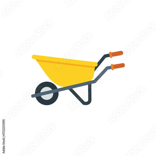 wheelbarrow on white background