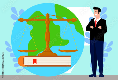 International Law Concept Illustration Vector Style
