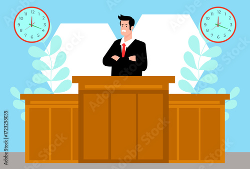 Juror Male Concept Illustration Vector Style