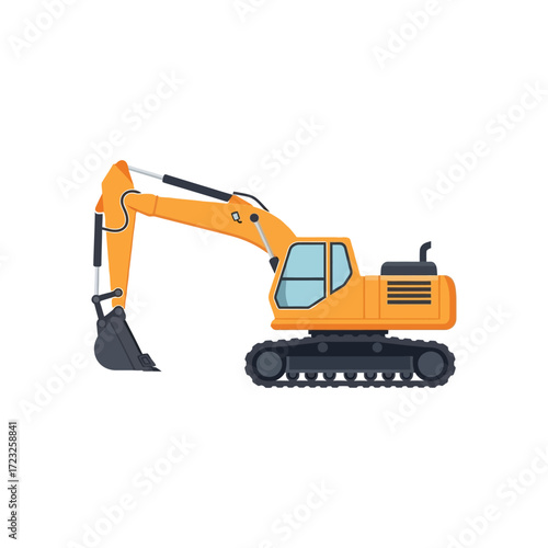 excavator isolated on white
