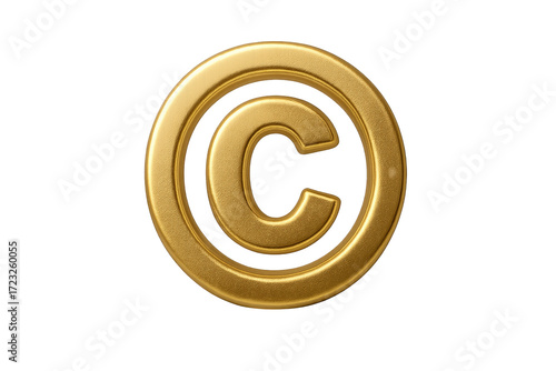 Copyright Symbol: A striking, golden copyright symbol, conveying the essence of intellectual property, protection, and ownership, ready for diverse applications.